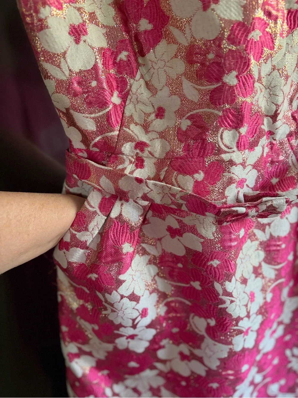 Kate Spade NY Floral Metallic Jacquard Mini Sheath Dress Sz 4 Coquette Dainty